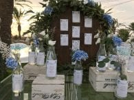 Seating decoración boda en la playa Cabo de Palos